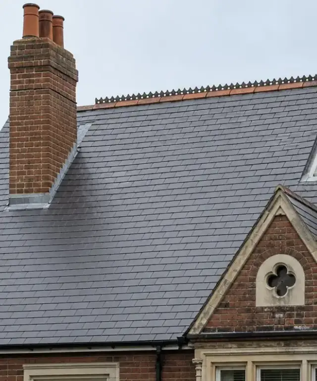 Victorian house slate roof after a full clean