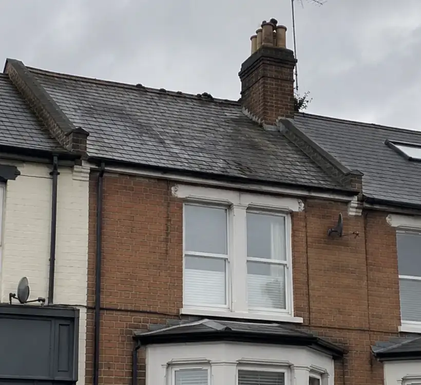 After: Terraced house roof clean, clean roof